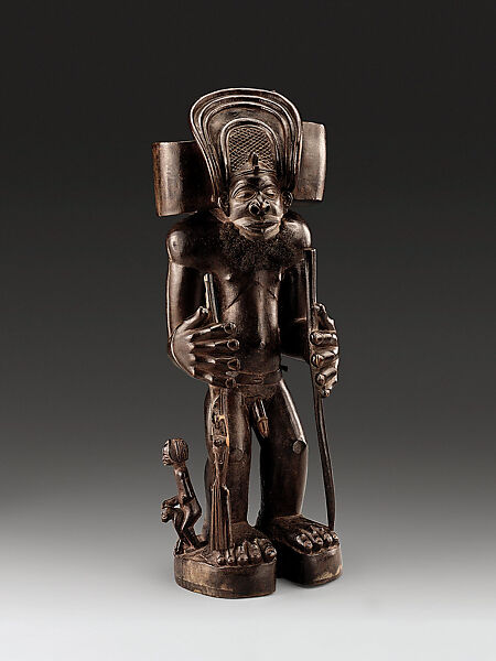 Commemorative figure of a chief as Cibinda Ilunga, Wood, human hair, Chokwe peoples 