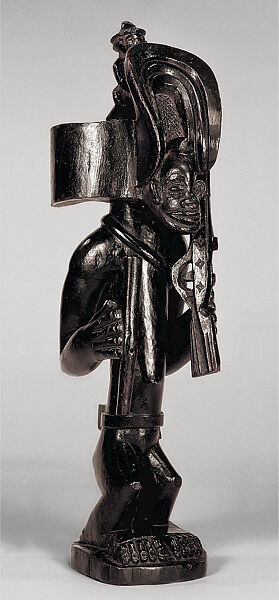 Commemorative figure of a chief as Cibinda Ilunga, Wood, Chokwe peoples 