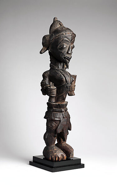 Figure of a leopard chief, Wood, Luluwa peoples 