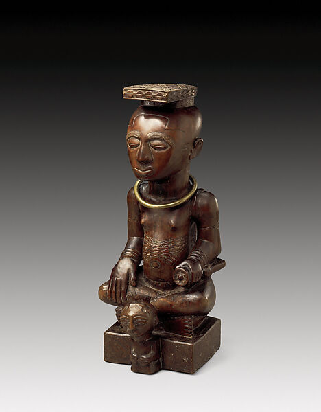 Ndop figure: Mikó miMbúl or Mbop Mábíínc máMbúl, Wood, metal, Kuba peoples 