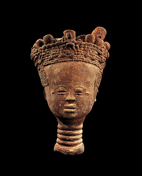 Memorial head, Terracotta, Akan peoples; Twifo-Heman traditional area, Ghana 