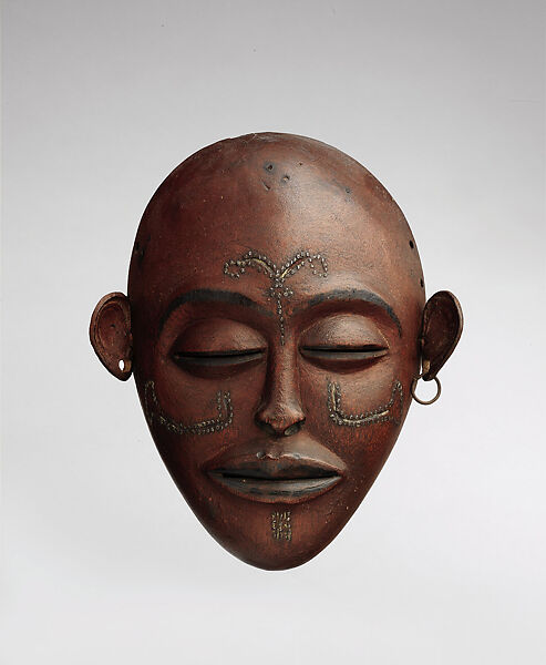 Pwo mask, Wood, leather, metal, Chokwe peoples 