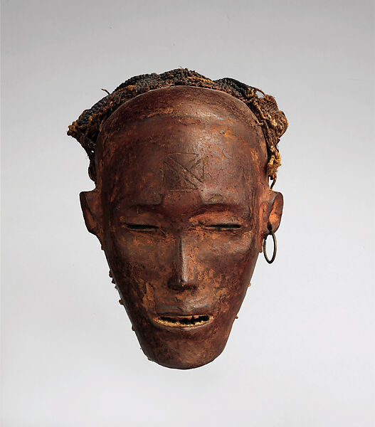 Pwo mask, Wood, fiber, metal, clay, Chokwe peoples 
