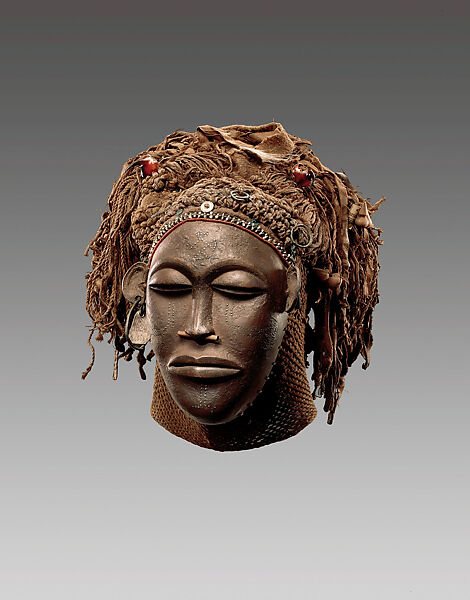 Pwo mask, Wood, fiber, pigments, metal, plastic, animal and plant material, Chokwe peoples 