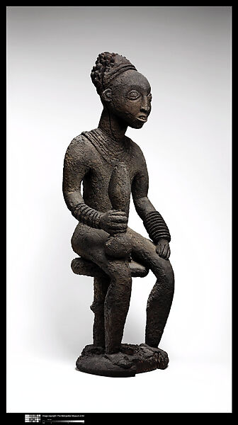 Lefem commemorative figure, "Master of the Tanyi" (active late 19th–early 20th century, Bangwa region, Cameroon), Wood, organic matter, Bamileke peoples