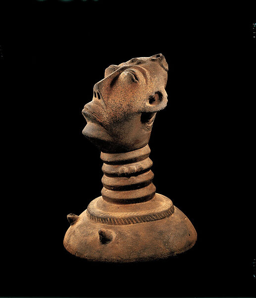 Clan vessel lid, Terracotta, Akan peoples 