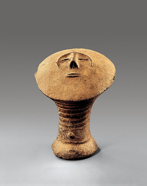 Memorial head (lid from a clan vessel), Terracotta, Akan peoples 