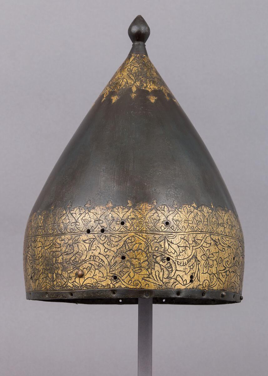 Helmet, Steel, gold, copper alloy, Turkish