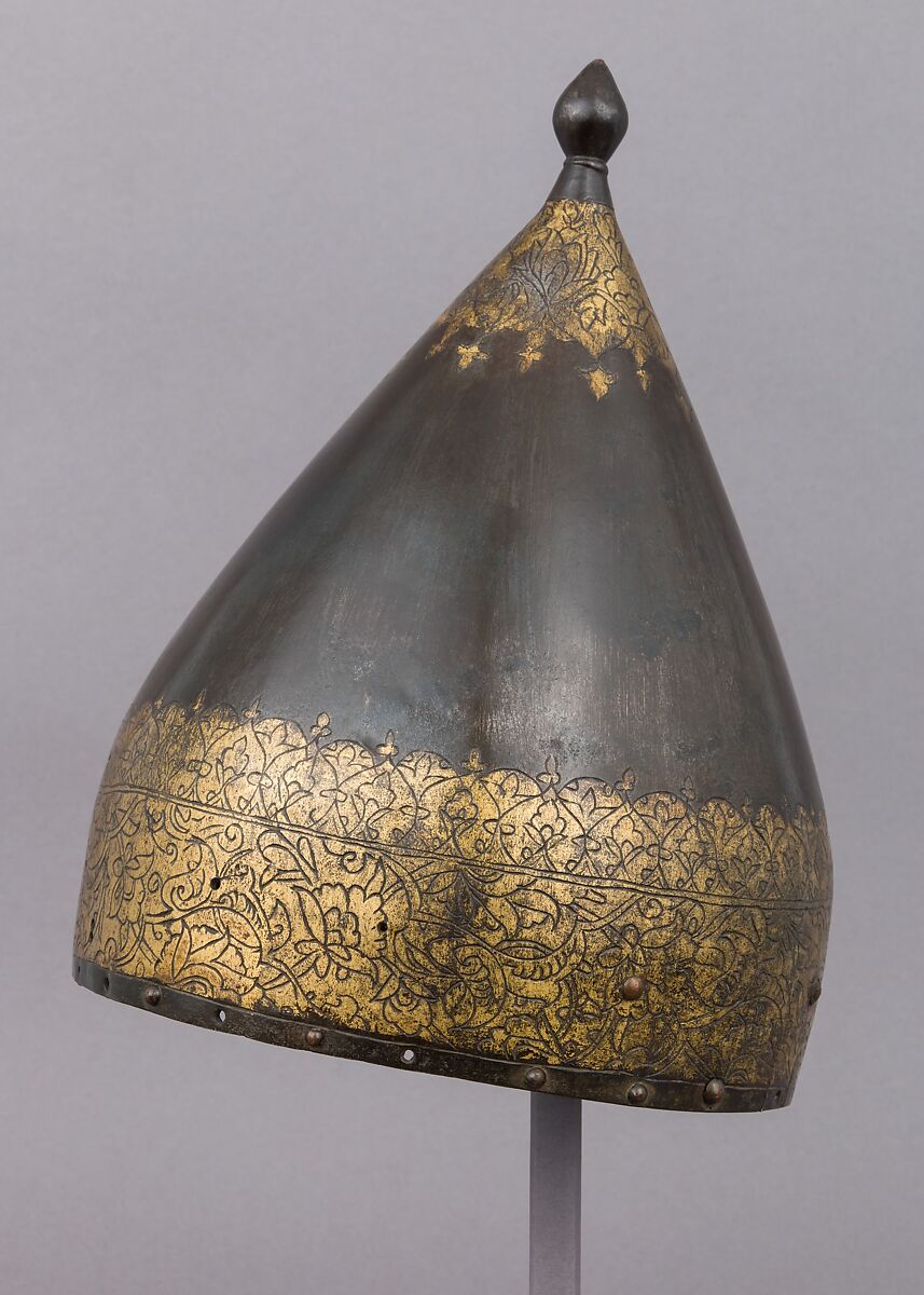 Helmet, Steel, gold, copper alloy, Turkish