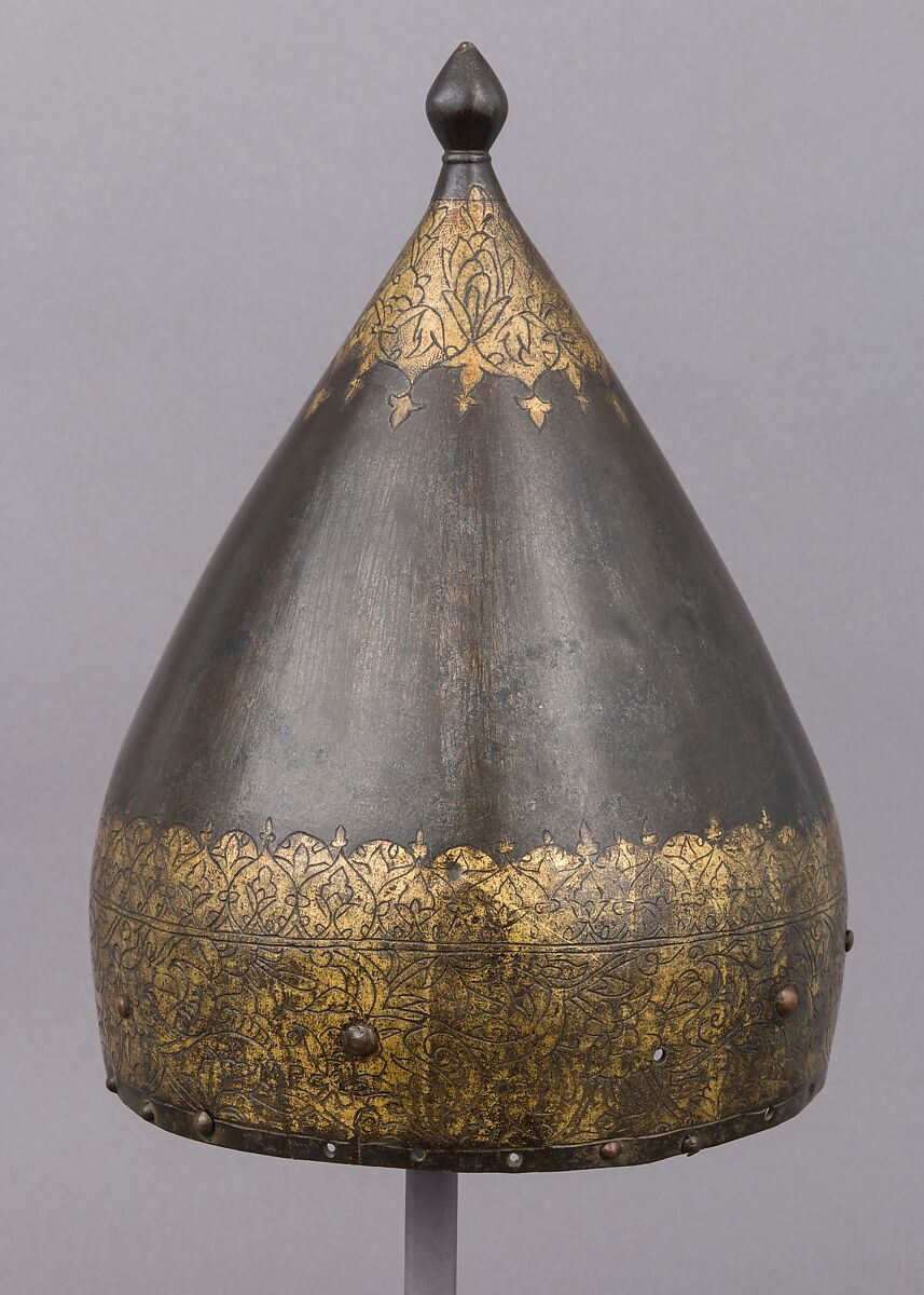 Helmet, Steel, gold, copper alloy, Turkish