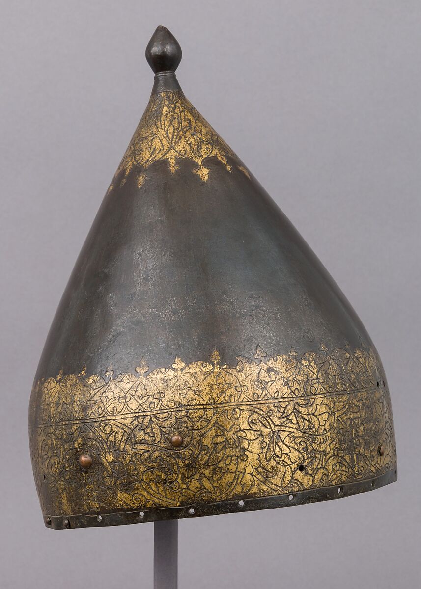 Helmet, Steel, gold, copper alloy, Turkish