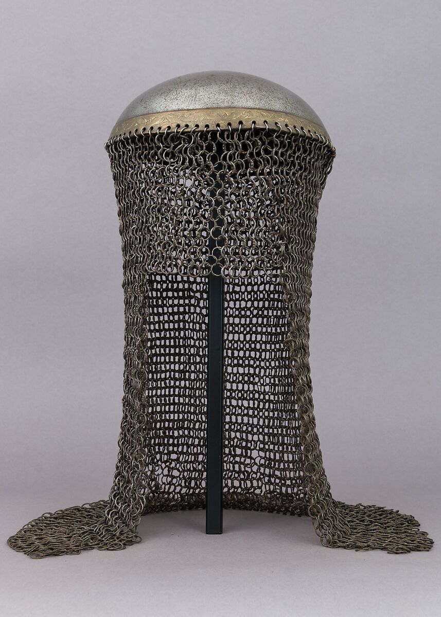 Helmet, Iron, brass, gold, Turkish