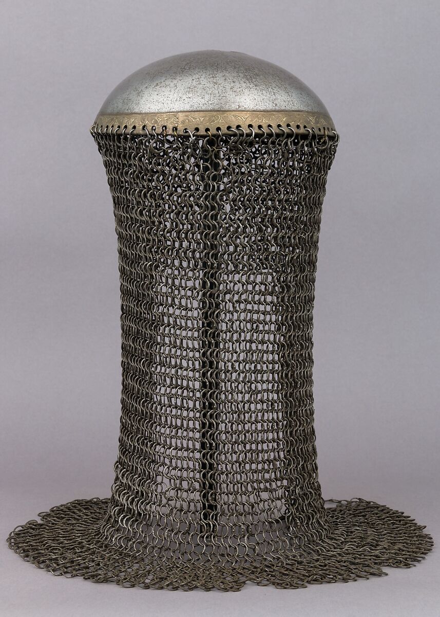Helmet, Iron, brass, gold, Turkish