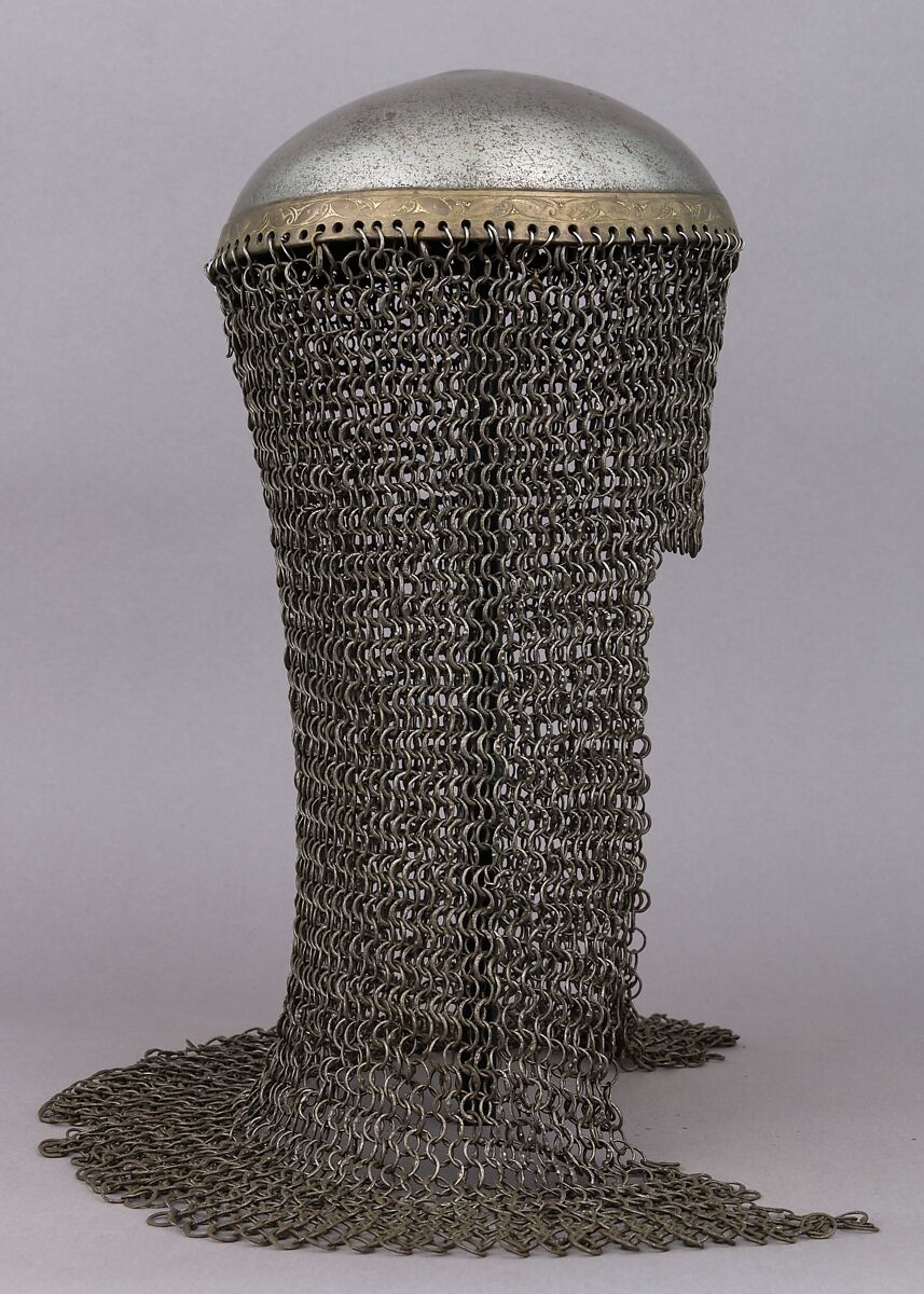 Helmet, Iron, brass, gold, Turkish