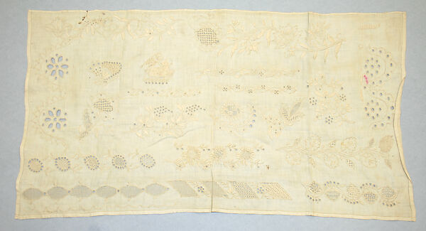 Sampler (Dechado), Linen, cotton, Mexican