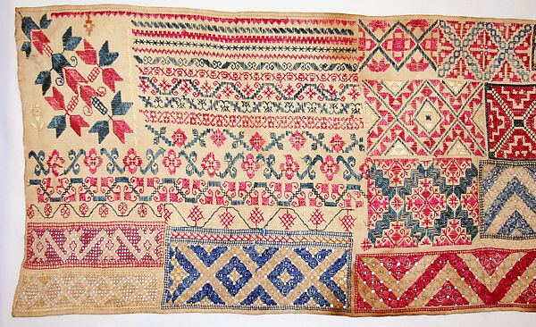 Sampler, Linen, silk, Mexican