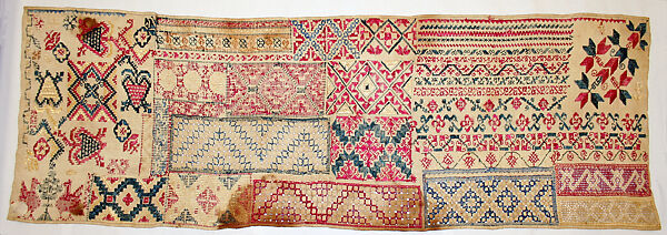 Sampler, Linen, silk, Mexican