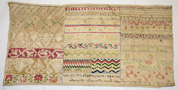Sampler, Linen, silk, Mexican