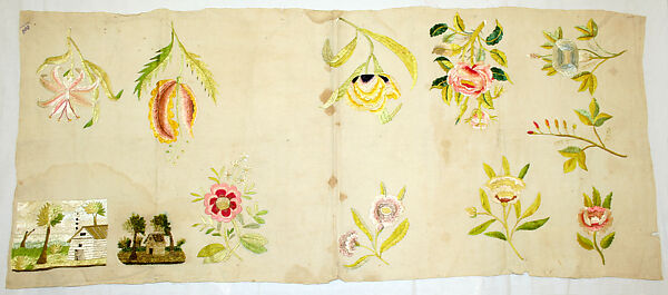 Sampler (Dechado), Linen, silk, Mexican 