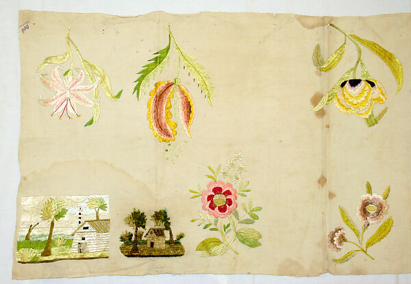 Sampler (Dechado), Linen, silk, Mexican
