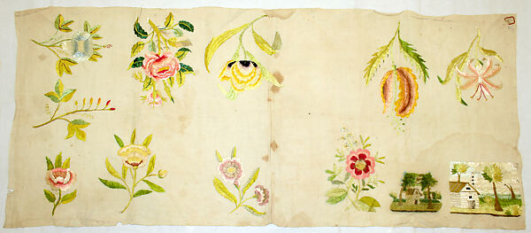 Sampler (Dechado), Linen, silk, Mexican