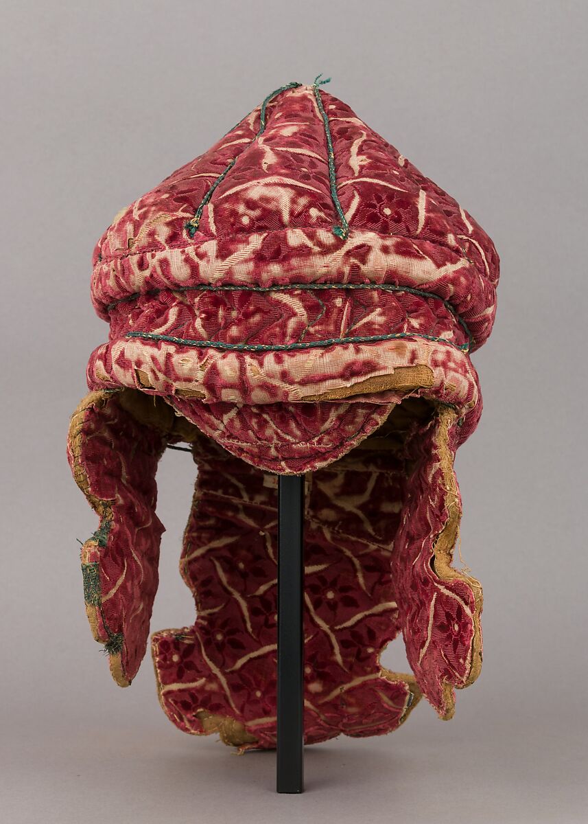 Helmet, Textile (velvet, silk), Central Indian