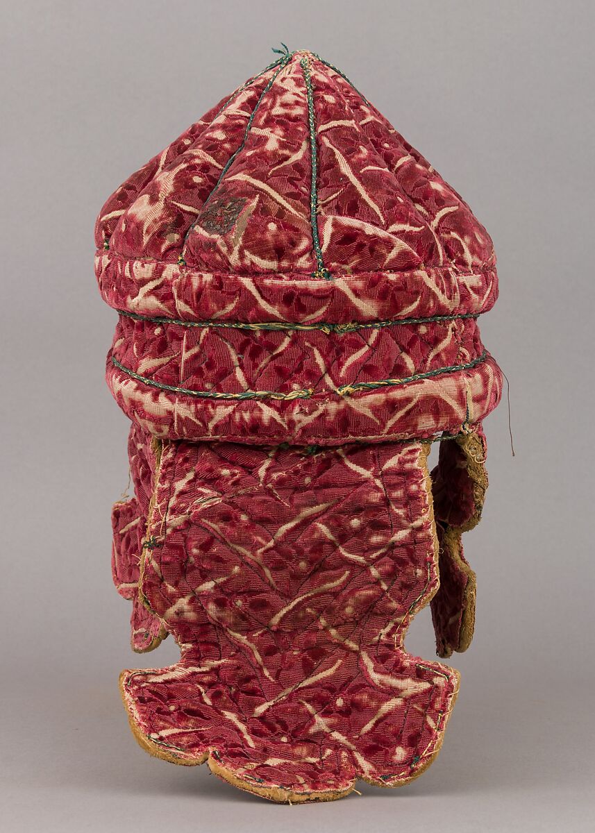 Helmet, Textile (velvet, silk), Central Indian
