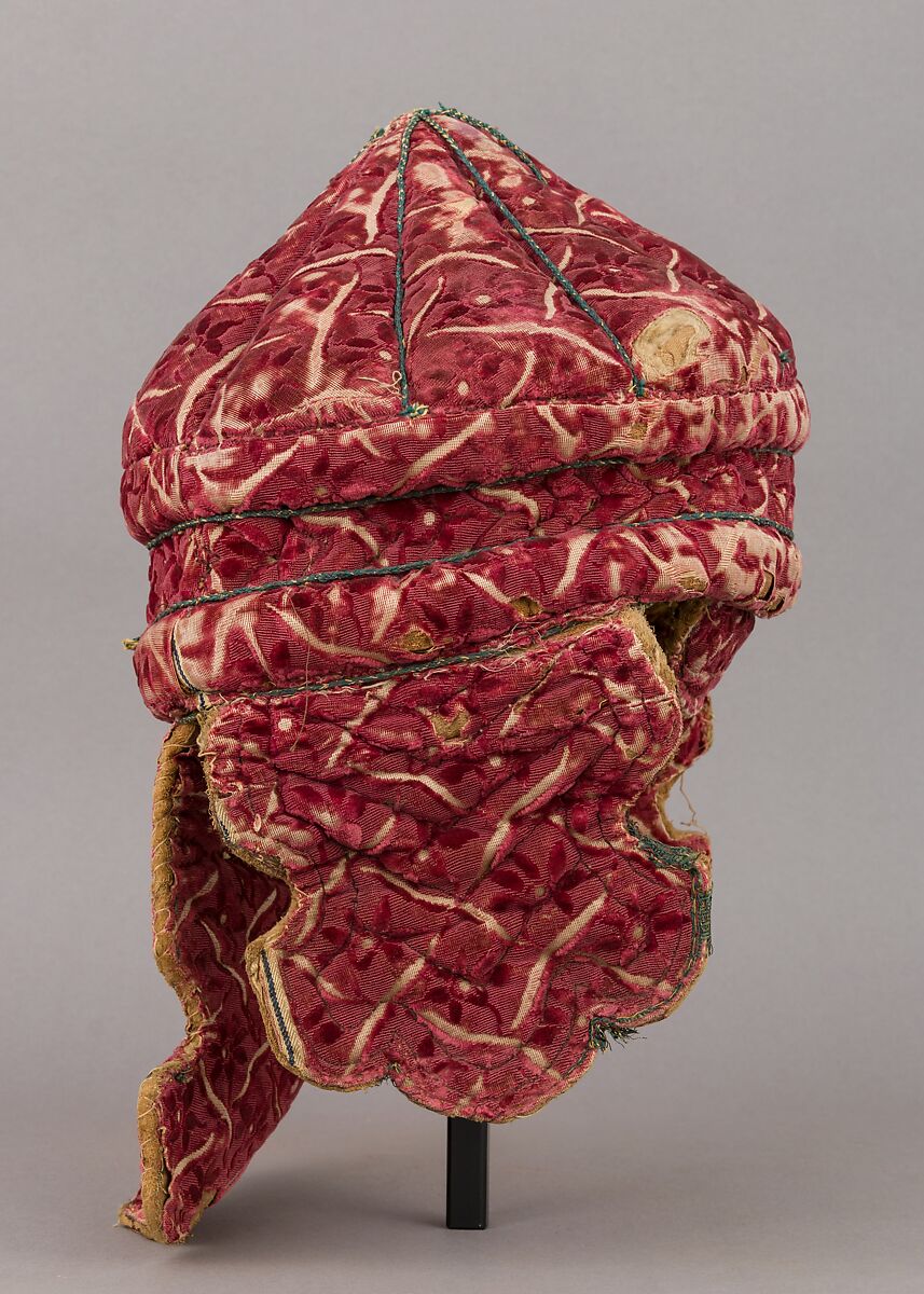Helmet, Textile (velvet, silk), Central Indian