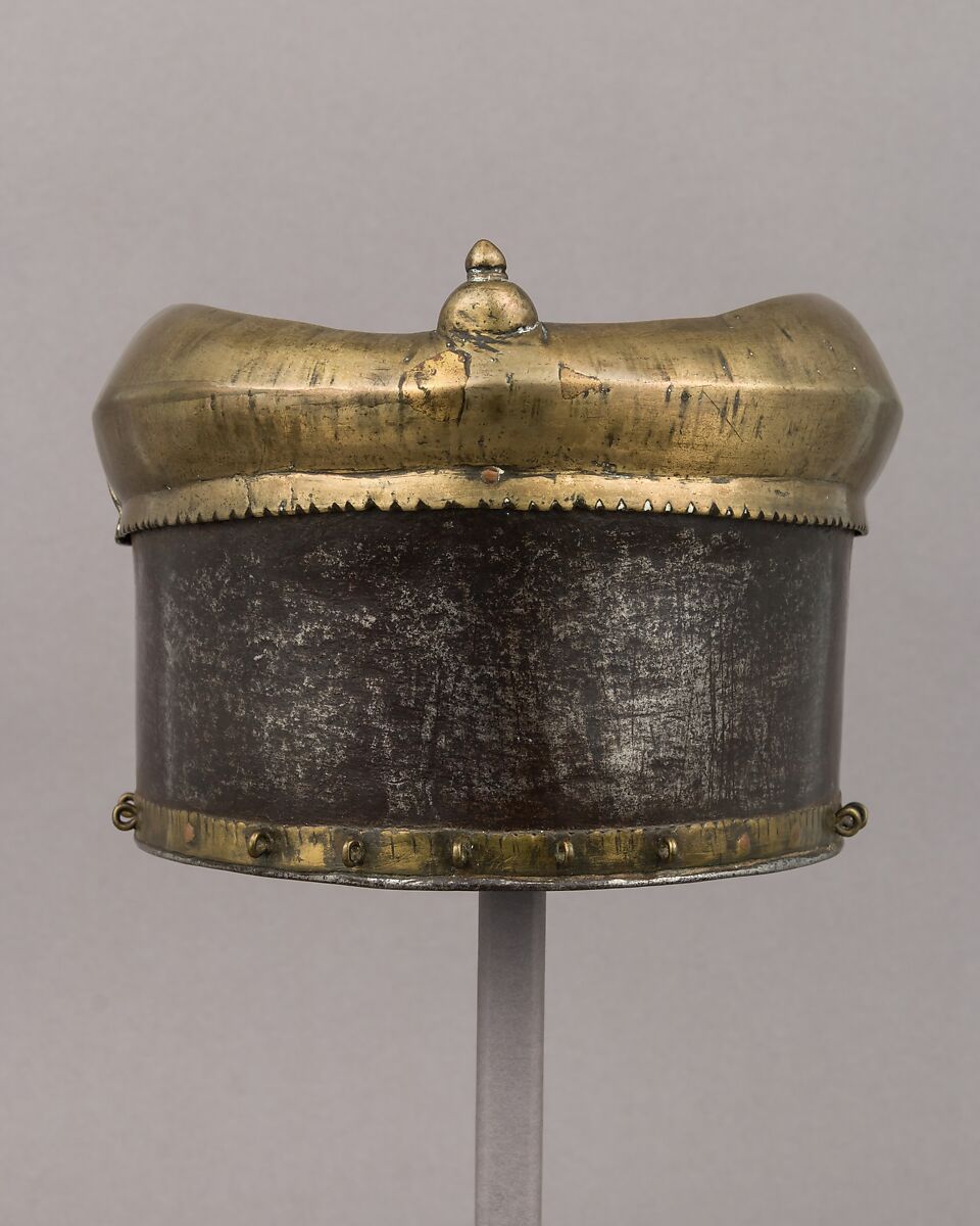 Helmet, Steel, brass, copper, Indian, possibly North Indian
