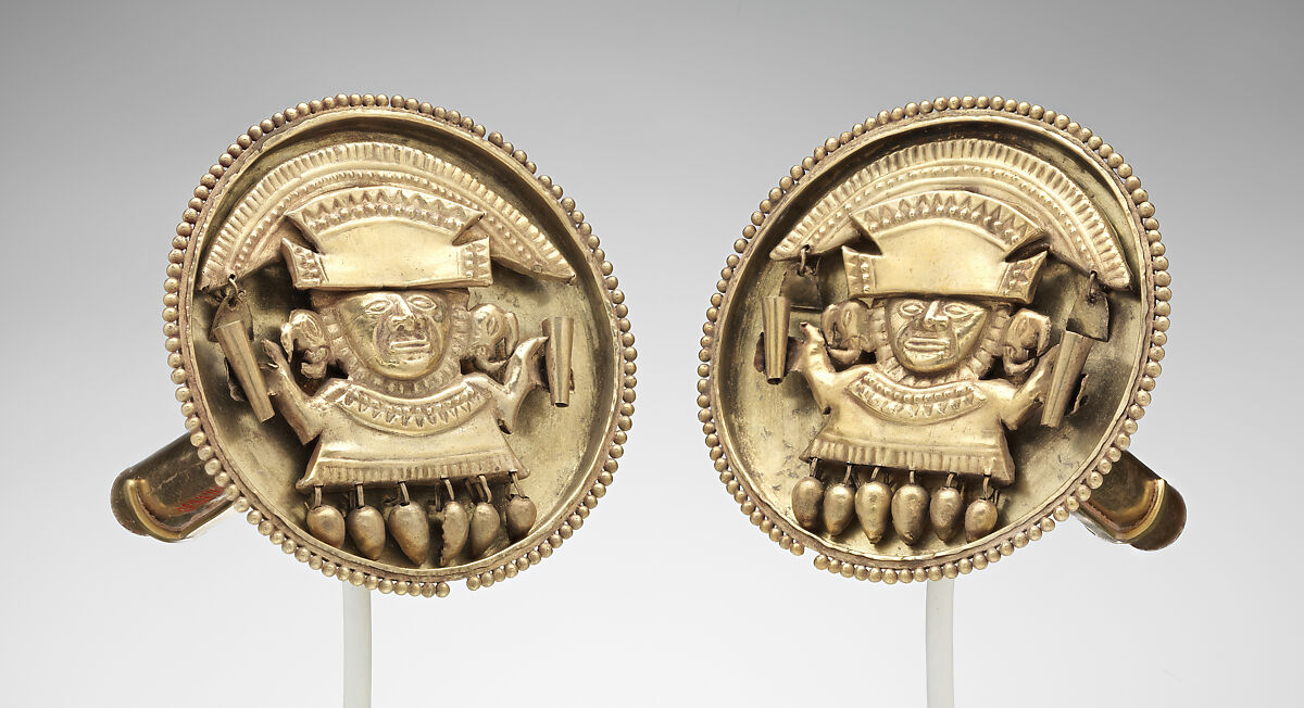 Pair of Ear Flares, Gold, Lambayeque (Sicán) 