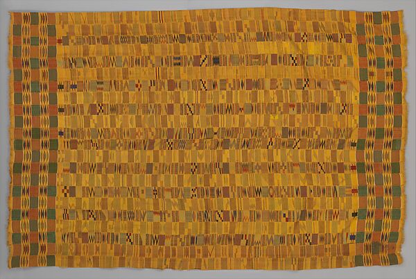 Image of Detail of a length of Kente cloth, Ashanti People, early