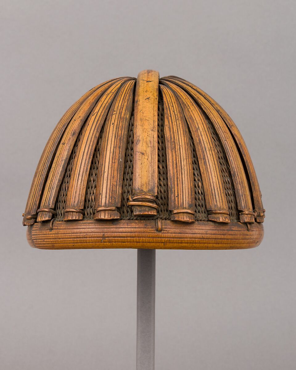 Helmet, Bamboo, leather, Abor, Burmese