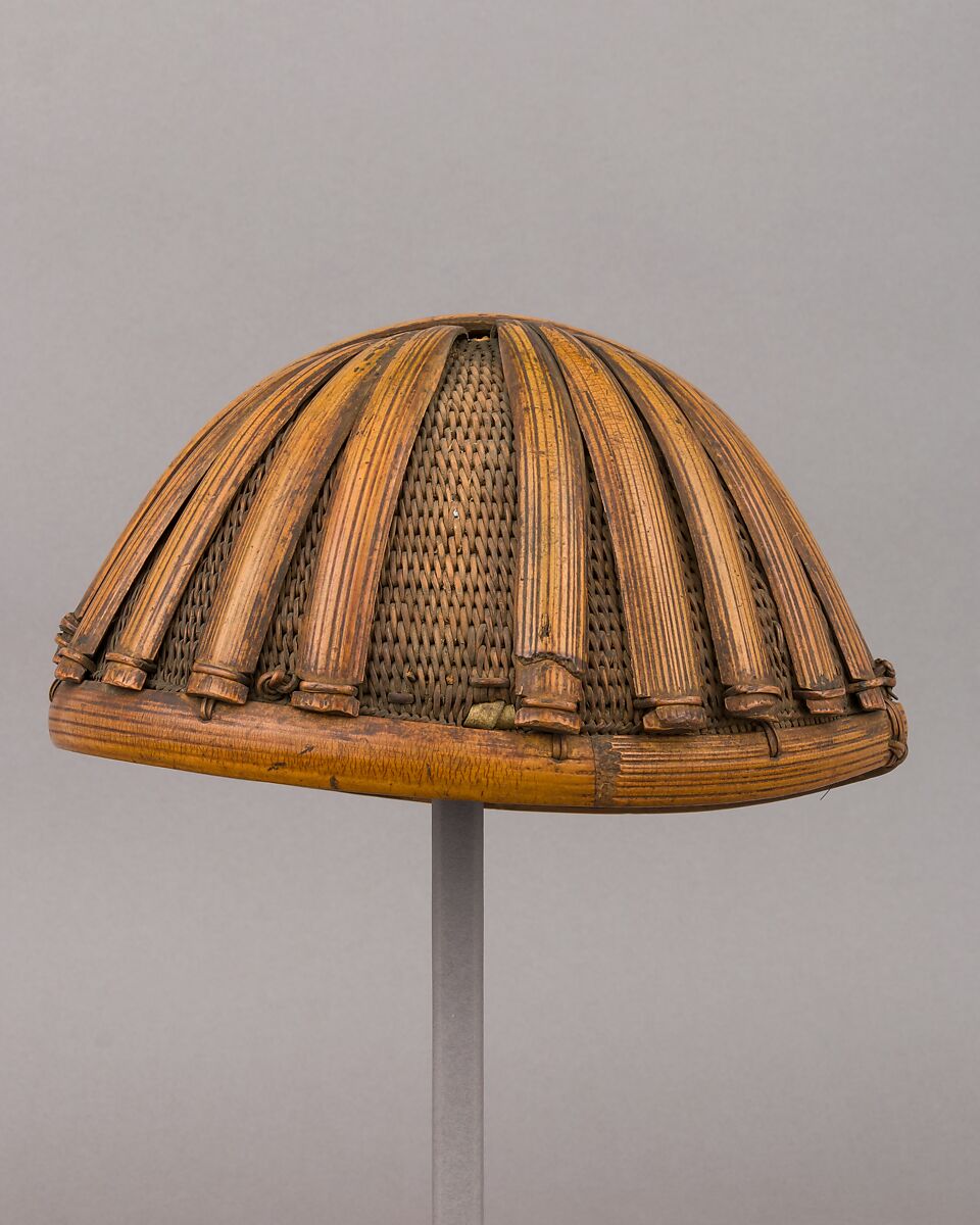 Helmet, Bamboo, leather, Abor, Burmese