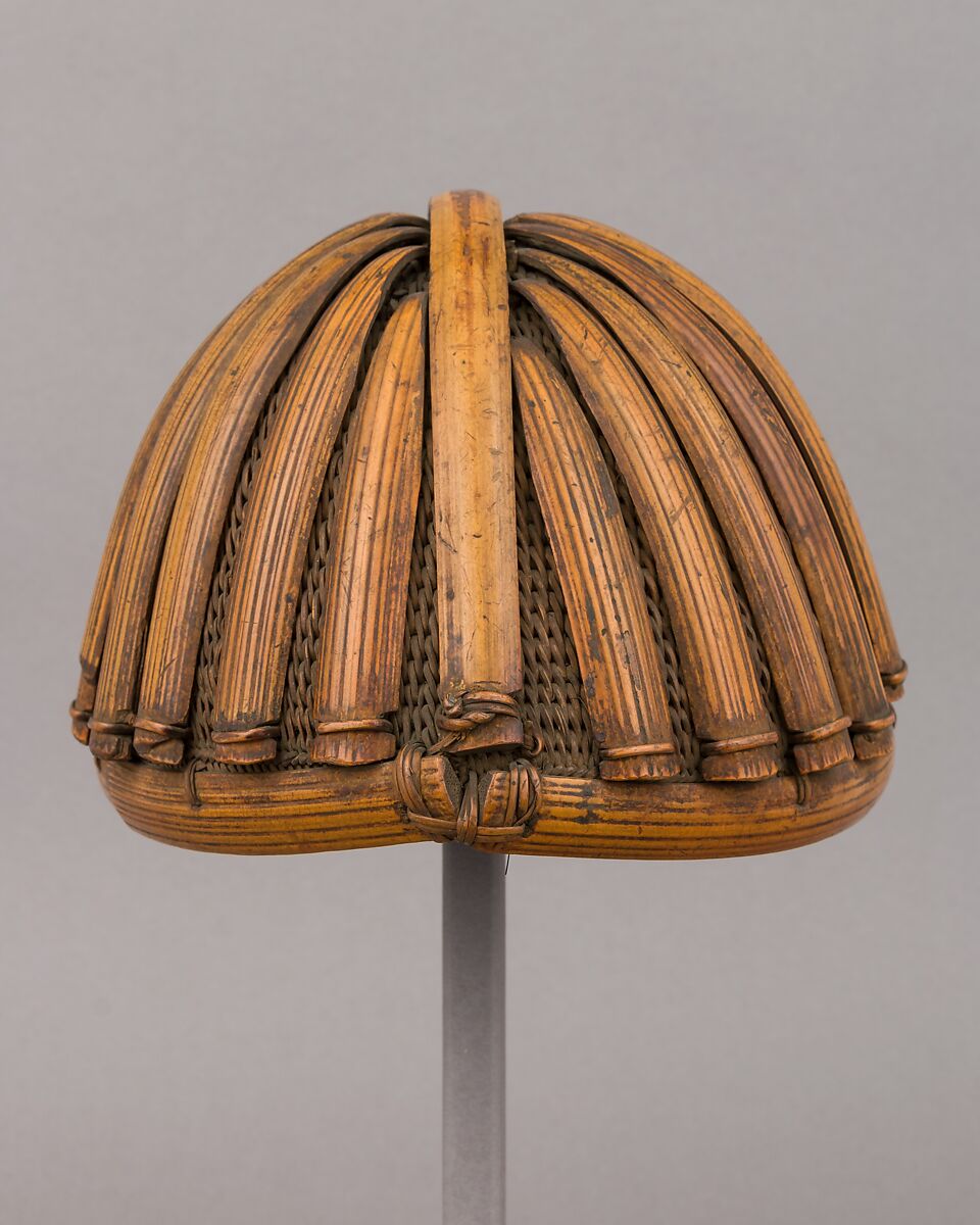 Helmet, Bamboo, leather, Abor, Burmese