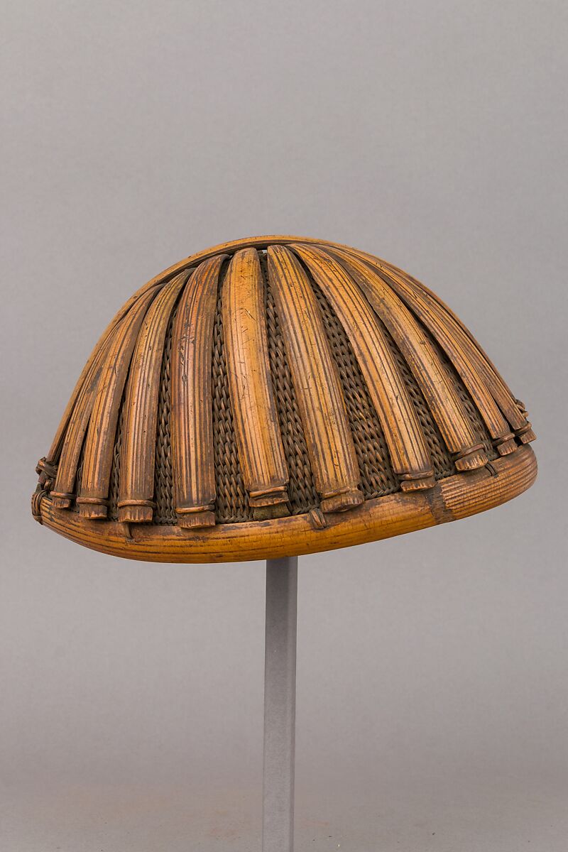 Helmet, Bamboo, leather, Abor, Burmese