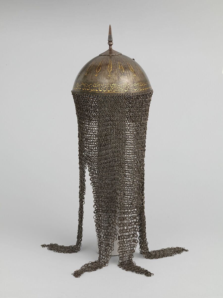Helmet (Kulah Khud), Steel, gold, Persian