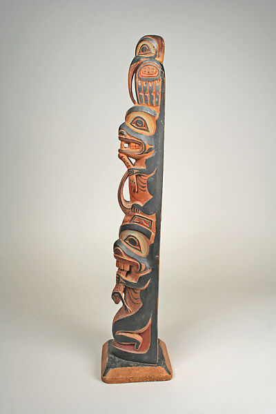 Totem Pole Model, Wood, pigment, Haida