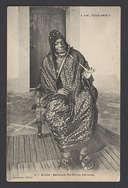 Béhanzin, former king of Dahomey [r. 1889-94], Postcard 