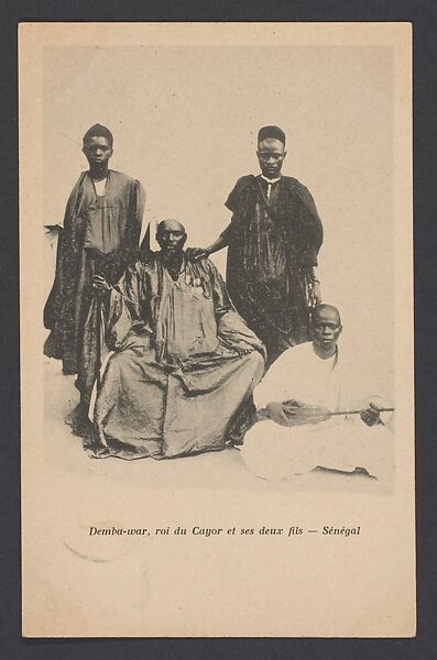 Demba-war, king of Cayor, and his two sons, Postcard 