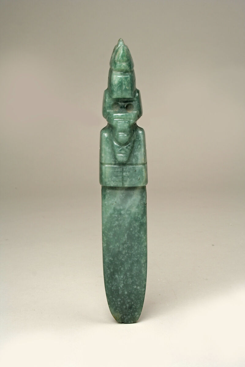 Celt pendant, Greater Nicoya or Central region artitst(s), Jadeite, Guanacaste-Nicoya