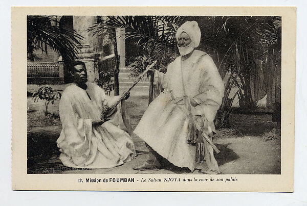 Sultan Njoya in the courtyard of his palace at Foumban (r. ca. 1885–1933), Postcard 