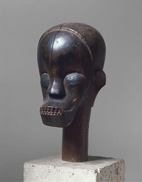 Sculptural Element from a Reliquary Ensemble: Head, Wood, Fang peoples, Betsi group 