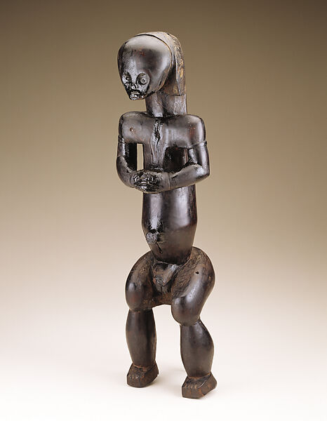 Figure from a Reliquary Ensemble: Seated Male, Wood, oil, Fang peoples, Ntumu group 