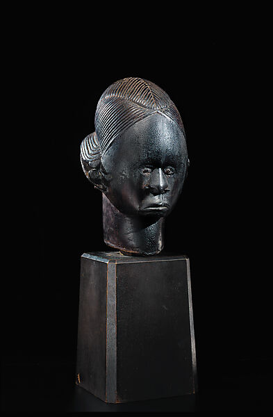 Sculptural Element from a Reliquary Ensemble: Head, Wood, Fang peoples, Betsi group 