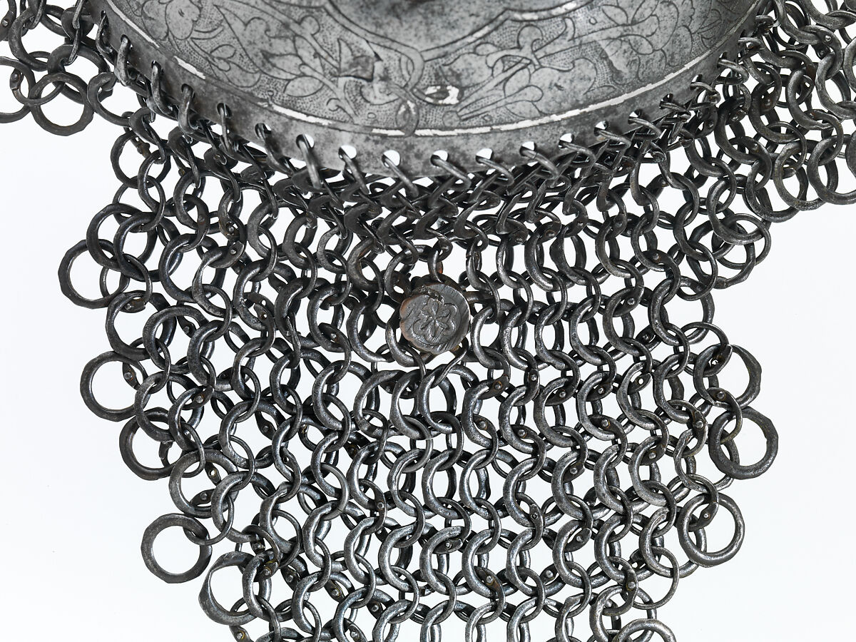 Pair of Thigh and Knee Defenses, Steel, iron, copper alloy, silver, leather, Iranian or Turkish