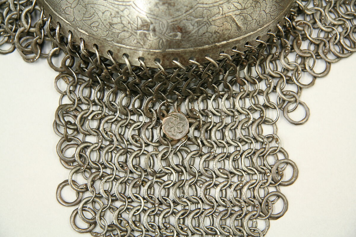 Pair of Thigh and Knee Defenses, Steel, iron, copper alloy, silver, leather, Iranian or Turkish