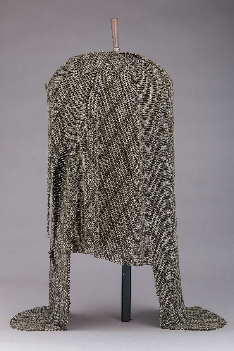 Helmet of Mail, Steel, brass, iron, copper, Persian