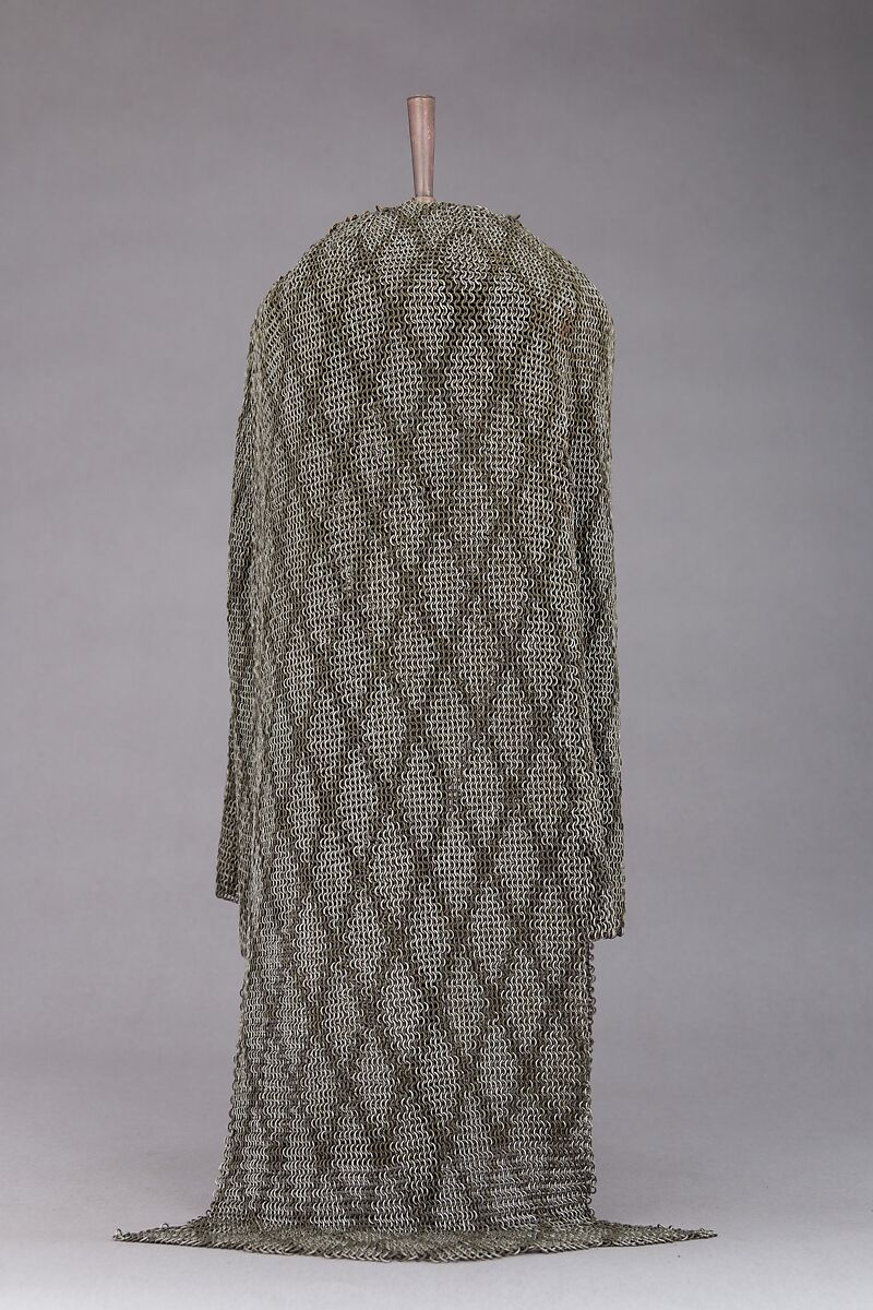 Helmet of Mail, Steel, brass, iron, copper, Persian