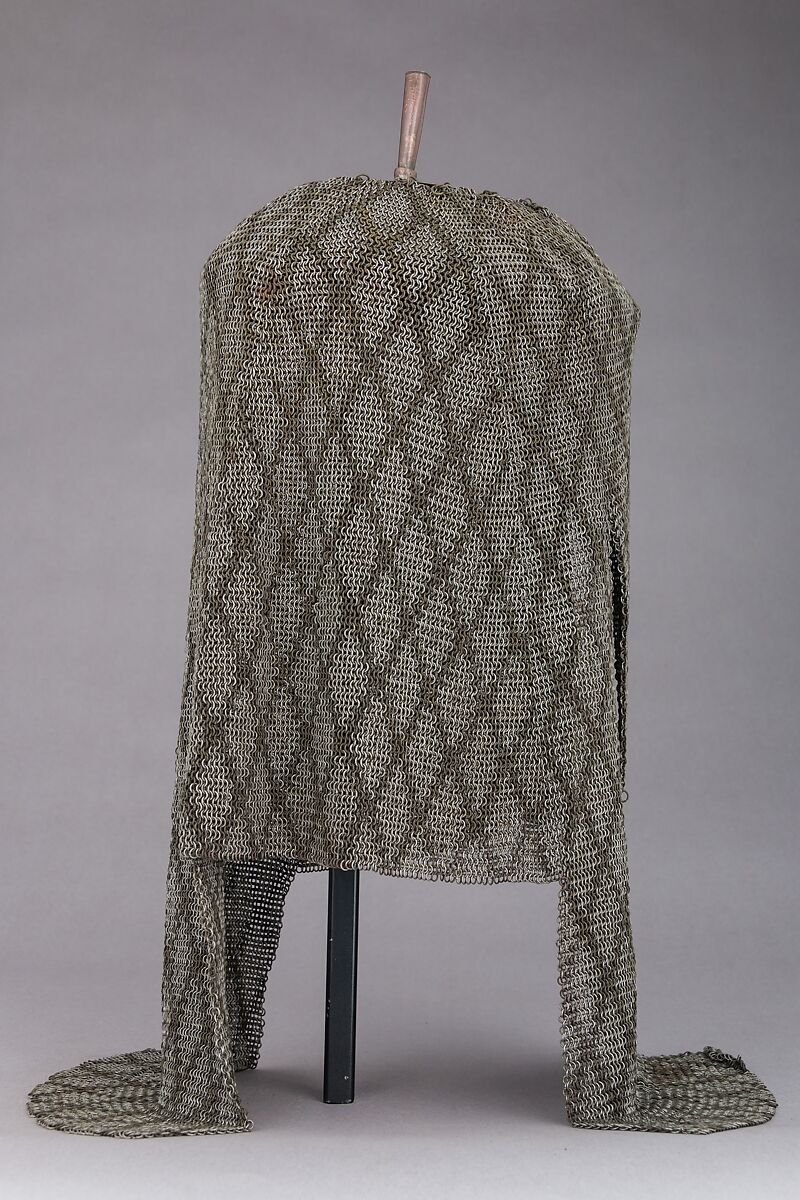 Helmet of Mail, Steel, brass, iron, copper, Persian