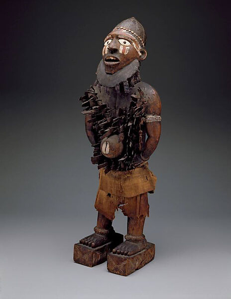 Power Figure (Nkisi N'Kondi: Mangaaka), Wood (Canarium schweinfurthii Engl.), iron, resin, cowrie shell, animal hide and hair, ceramic, plant fiber, textile, pigment, Kongo peoples; Yombe group